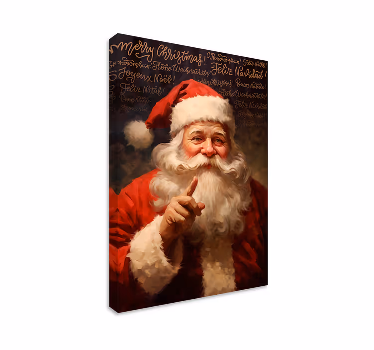 Tableau de noël portrait du père noël - TenStickers