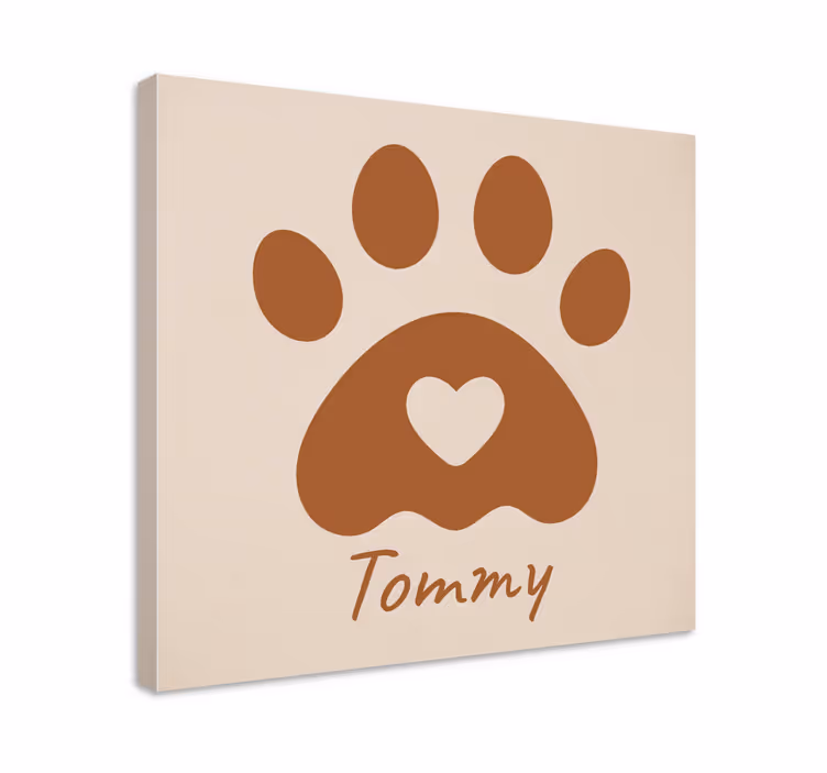 Tableau personnalisé patte animale avec nom - TenStickers