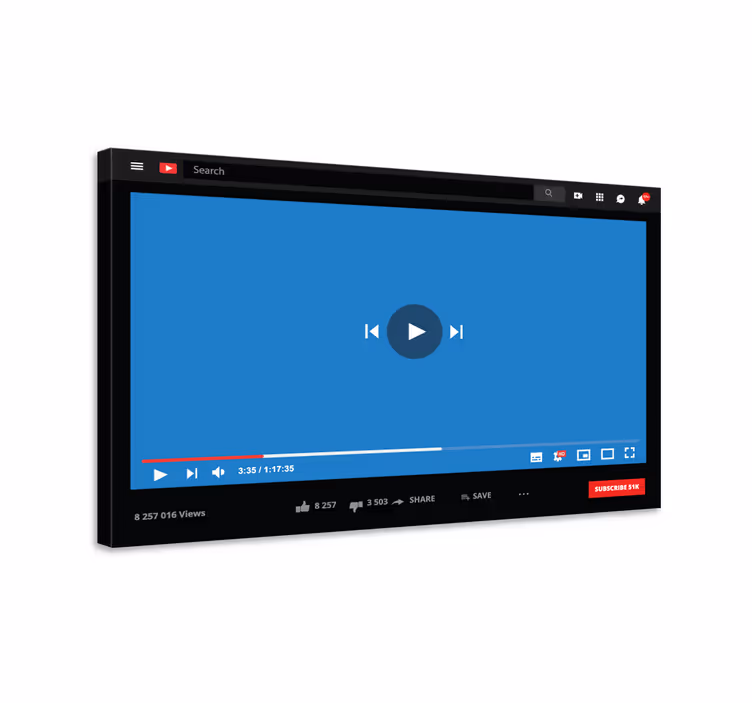 Tableau vidéo Youtube personnalisé - TenStickers
