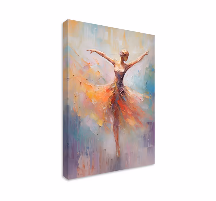 Tableau art danseuse de ballet effet huile sur toile - TenStickers