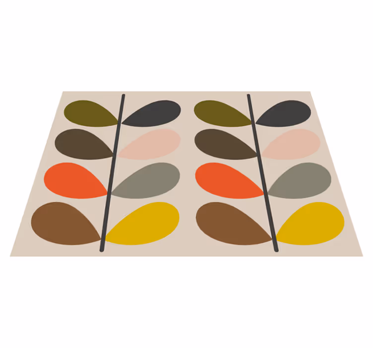 Tapis vinyle moderne formes de feuilles abstraites - TenStickers