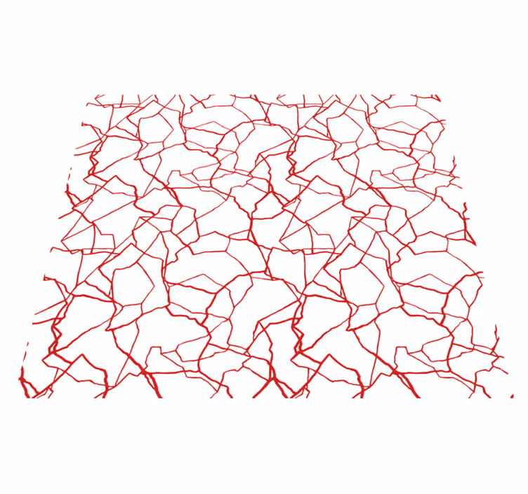 Tapis vinyle blanc motif rouge craquelé - TenStickers