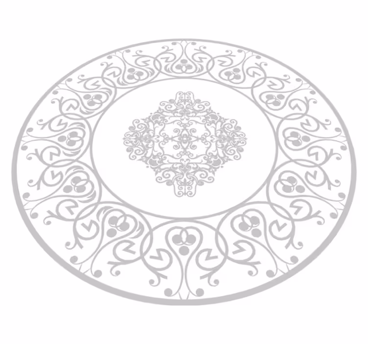 Tapis vinyle blanc damassé rond - TenStickers