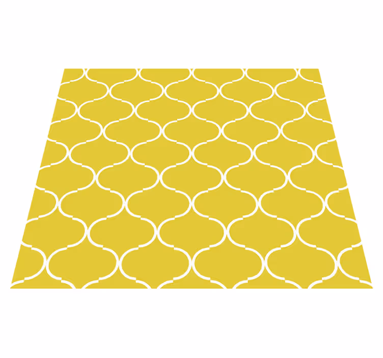 Tapis vinyle jaune motif de lignes géométriques - TenStickers