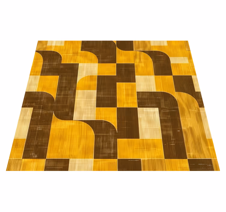 Tapis vinyle jaune style art déco - TenStickers