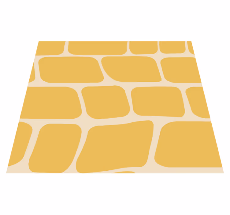 Tapis vinyle jaune motif abstrait - TenStickers