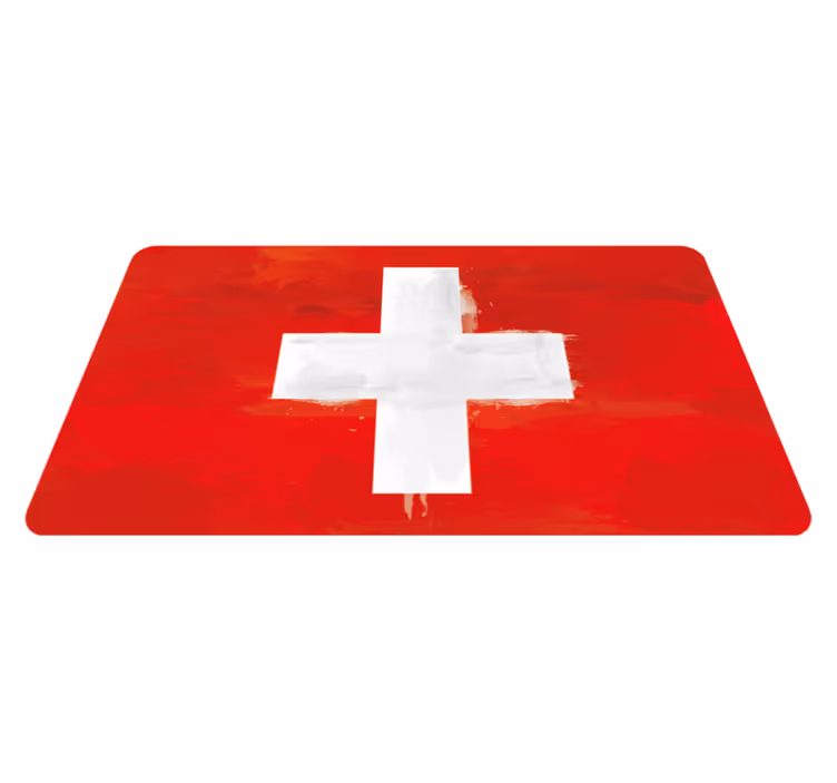 Tapis vinyle salle de bain drapeau suisse - TenStickers