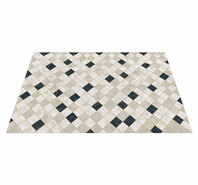 Tapis vinyle salon carreaux de ciment tons gris - TenStickers