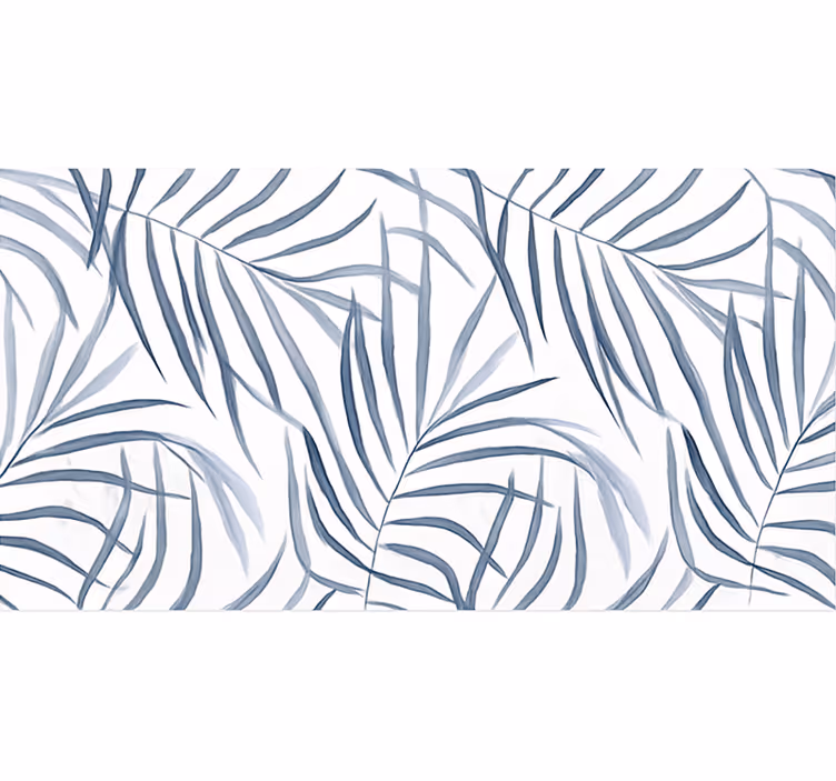 Tapis vinyle bleu conception de feuilles fines - TenStickers