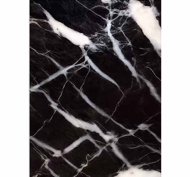 Tapis vinyle marbre effet noir et blanc - TenStickers