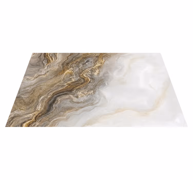 Tapis vinyle marbre effet onyx taupe - TenStickers