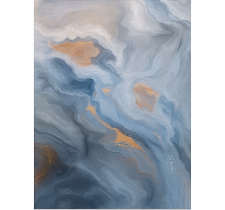 Tapis vinyle marbre nuances bleu ambré - TenStickers