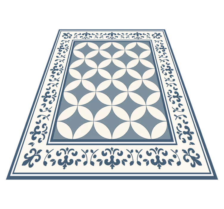 Tapis vinyle salle a manger motif de tuile quadrilobe - TenStickers