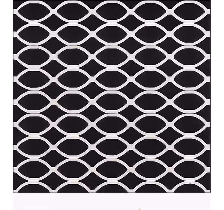 Tapis vinyle salle a manger motif ovale monochrome - TenStickers