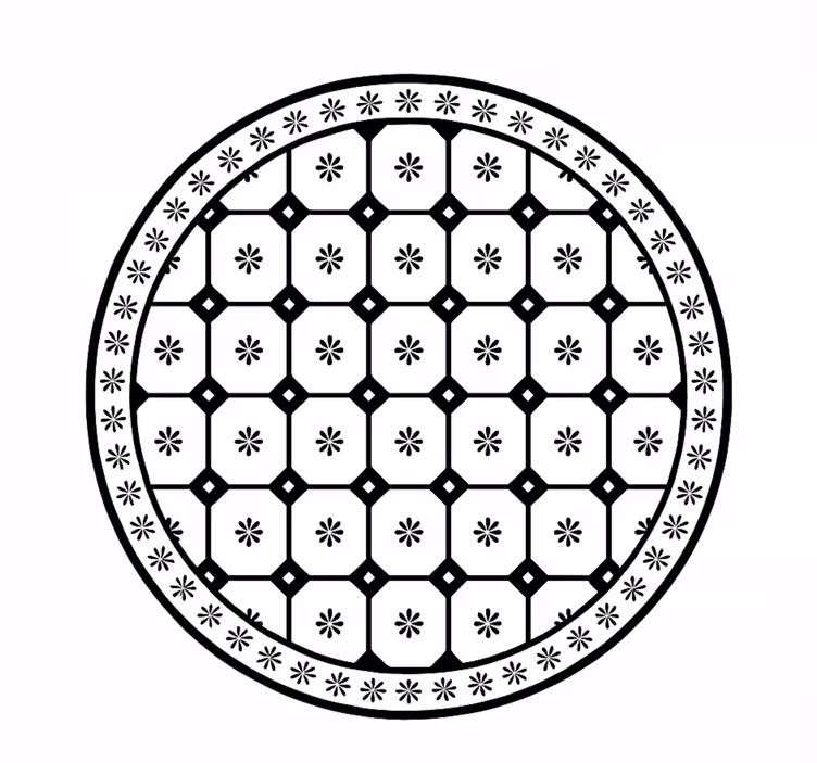 Tapis vinyle salle a manger motif de carreaux noir et blanc - TenStickers
