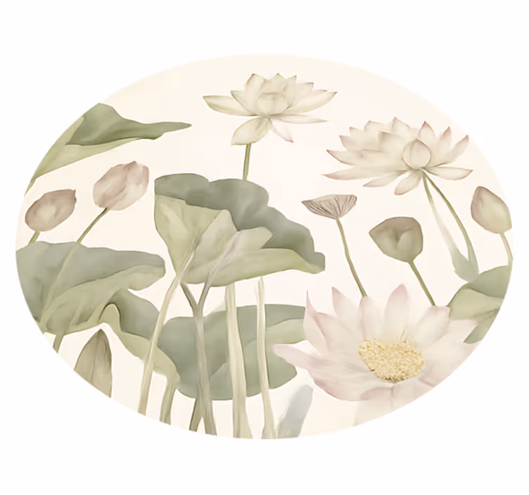 Tapis vinyle salle a manger fleurs botaniques aqueuses - TenStickers