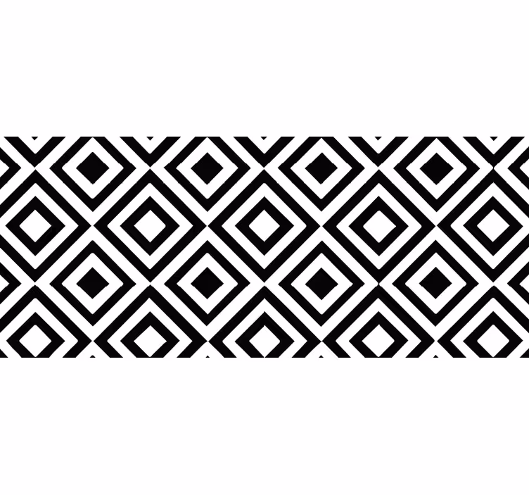 Tapis vinyle géométrique noir et blanc - TenStickers