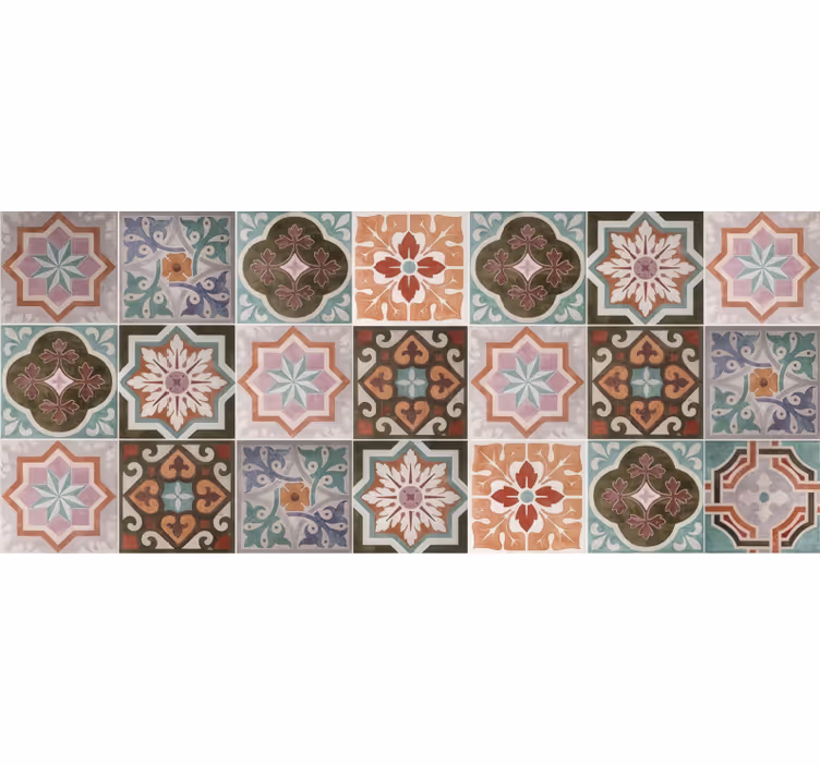 Tapis mosaique vinyle piastrelline sicilienne - TenStickers