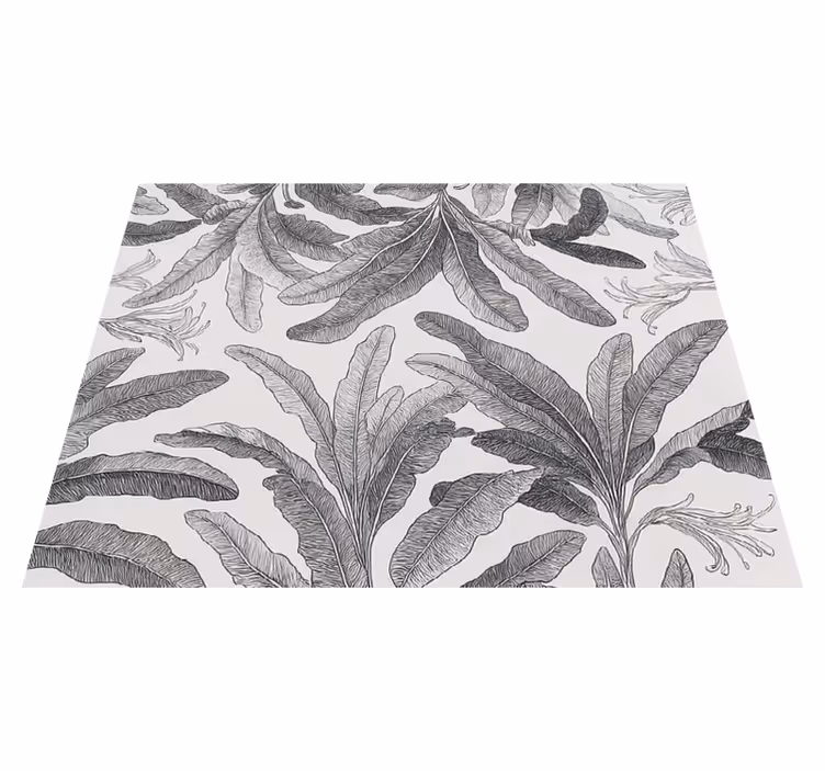 Tapis vinyle cuisine palmiers gris élégants - TenStickers