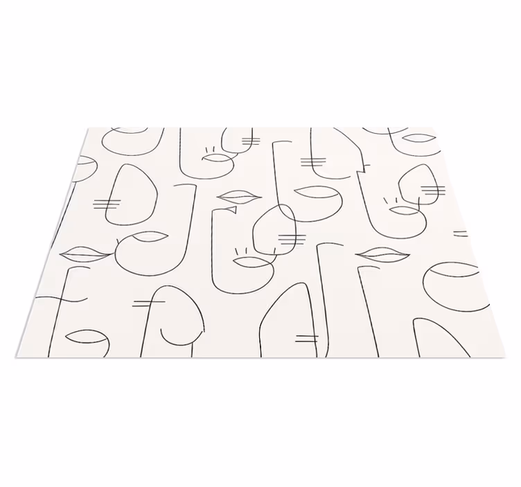 Tapis vinyle cuisine visages abstraits - TenStickers