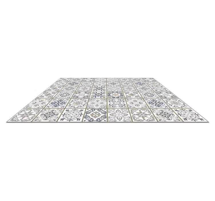 Tapis vinyle salon motif carreaux marocains - TenStickers
