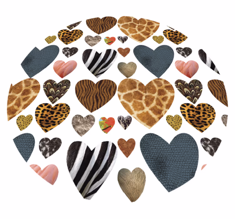 Tapis vinyle animal cœurs imprimé animalier - TenStickers