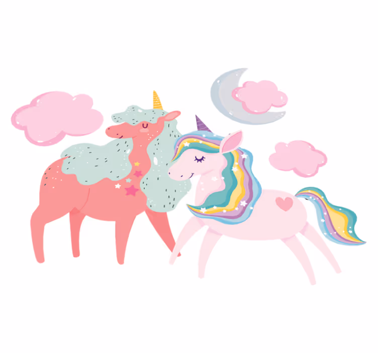 Tapis vinyle animal petite licorne avec jument - TenStickers