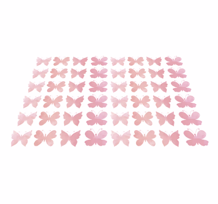 Tapis vinyle animal design papillons roses - TenStickers