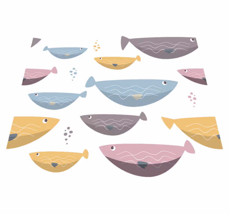 Tapis vinyle animal poissons colorés pour enfants - TenStickers