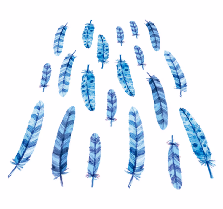 Tapis vinyle animal plumes bleues pour enfants - TenStickers