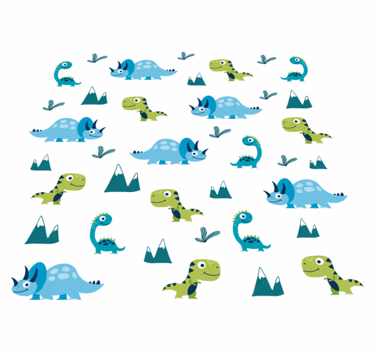 Tapis vinyle animal ensemble de dinosaures nordiques - TenStickers