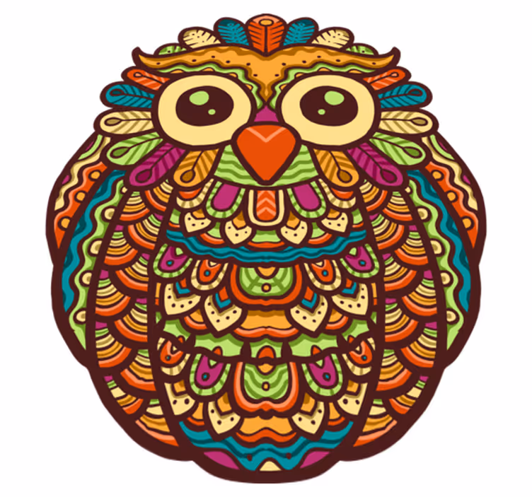 Tapis vinyle animal hibou coloré et vibrant - TenStickers