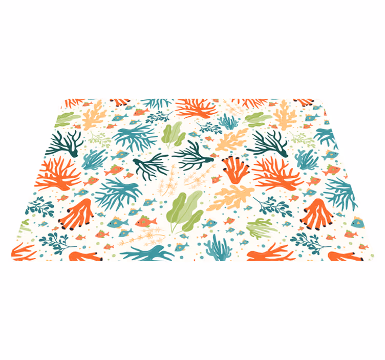 Tapis vinyle animal corail coloré - TenStickers