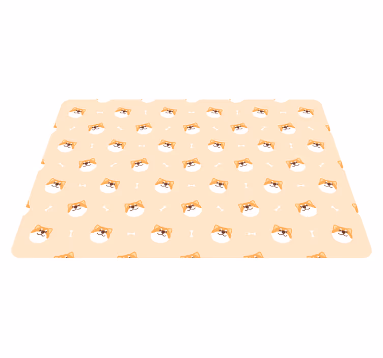 Tapis vinyle animal tête de chien mignonne cartoon - TenStickers
