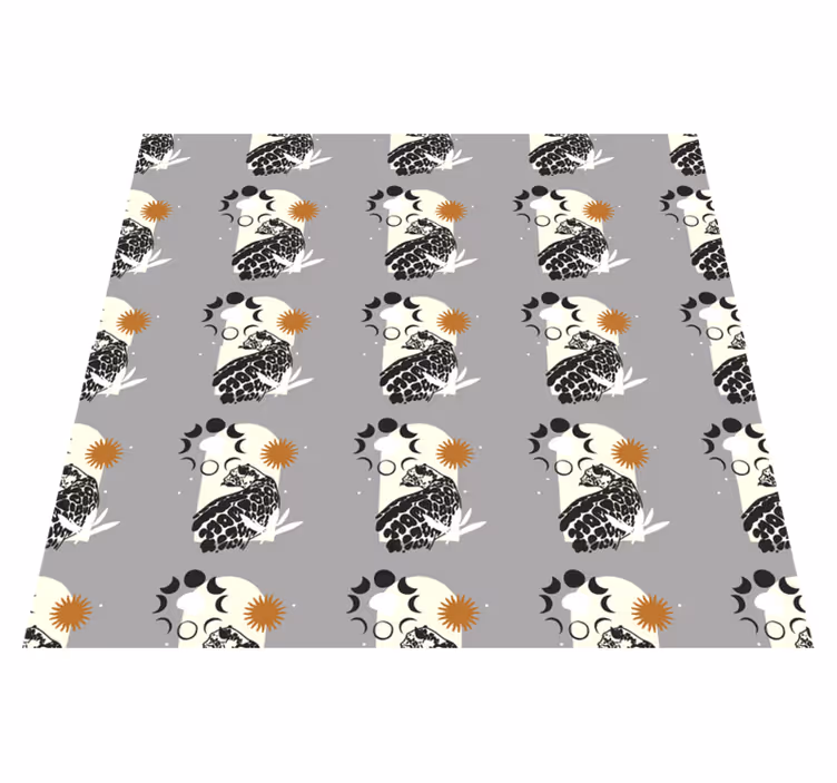 Tapis vinyle animal léopard noir sous la lune - TenStickers