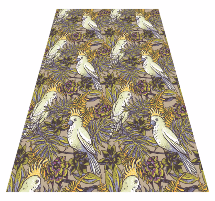 Tapis vinyle animal perroquets amazonien scandinave - TenStickers