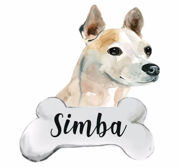 Tapis vinyle animal chien avec nom - TenStickers