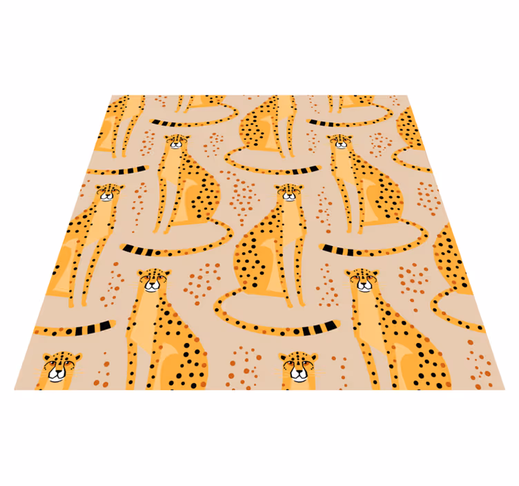 Tapis vinyle animal motif illustration léopard - TenStickers