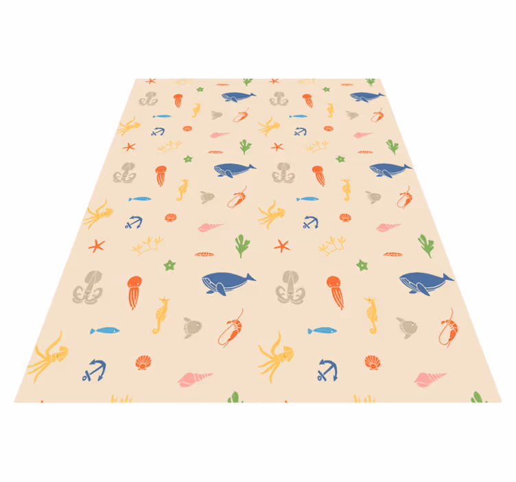 Tapis vinyle animal motif créatures marines - TenStickers