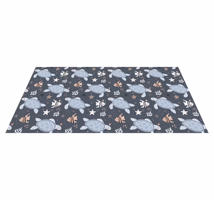 Tapis vinyle animal motif tortue fantaisie - TenStickers
