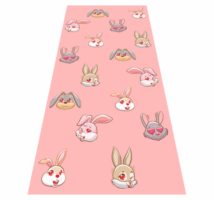Tapis vinyle animal visages de lapins mignons - TenStickers