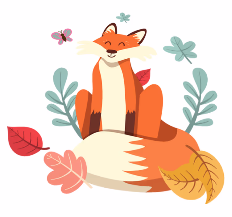 Tapis vinyle animal renard souriant - TenStickers