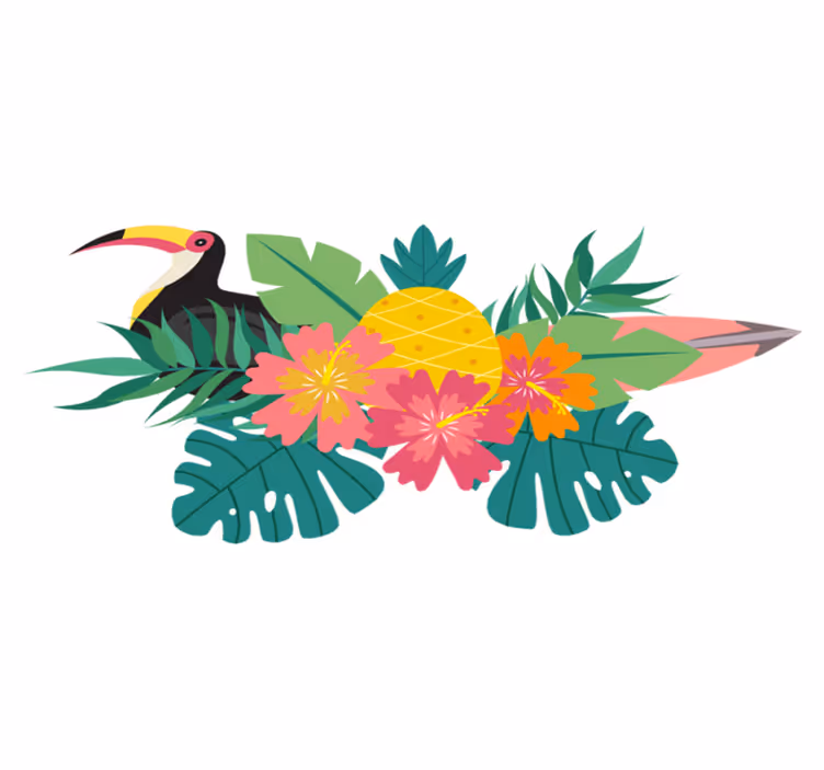 Tapis vinyle animal design oiseaux tropicaux - TenStickers