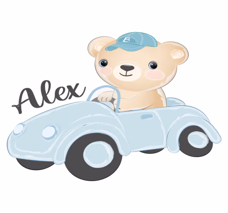 Tapis vinyle animal ourson conducteur mignon - TenStickers