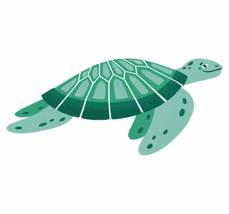 Tapis vinyle animal art de la tortue joueuse - TenStickers