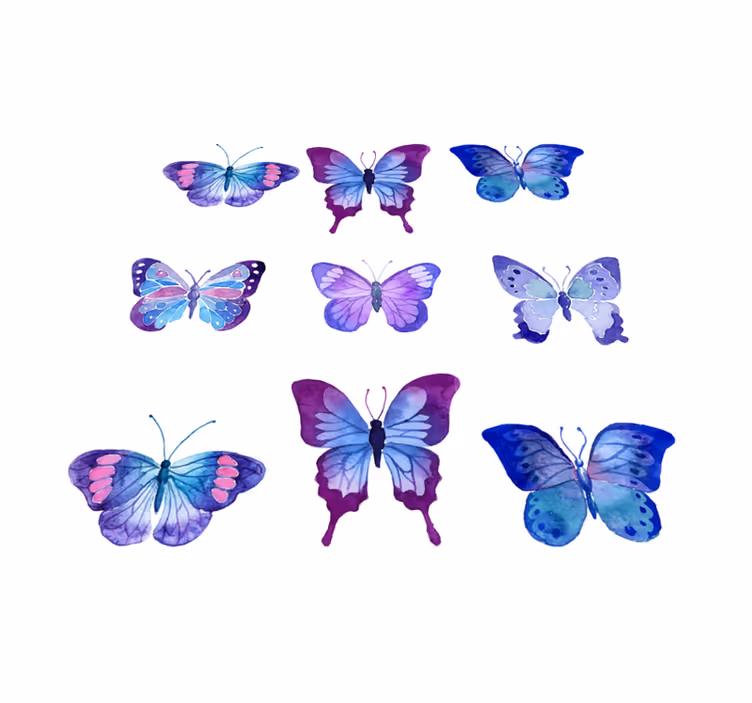 Tapis vinyle animal illustrations de papillons vifs - TenStickers