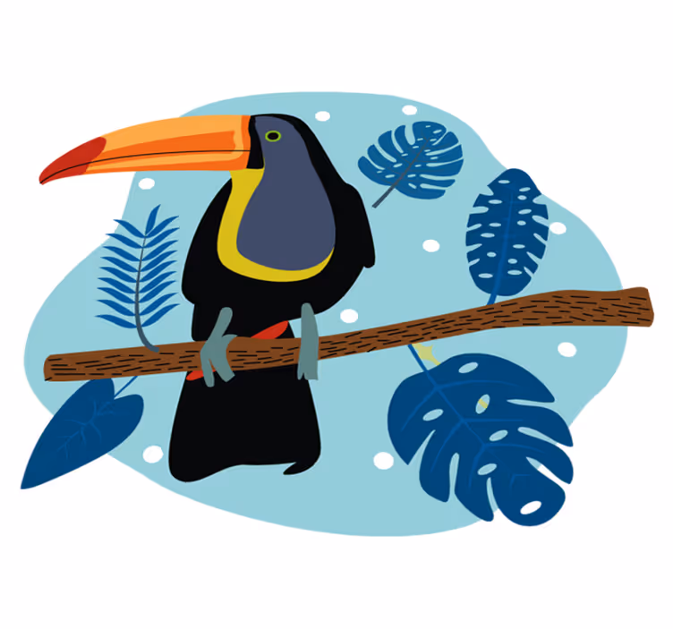 Tapis vinyle animal toucan tropical perché - TenStickers