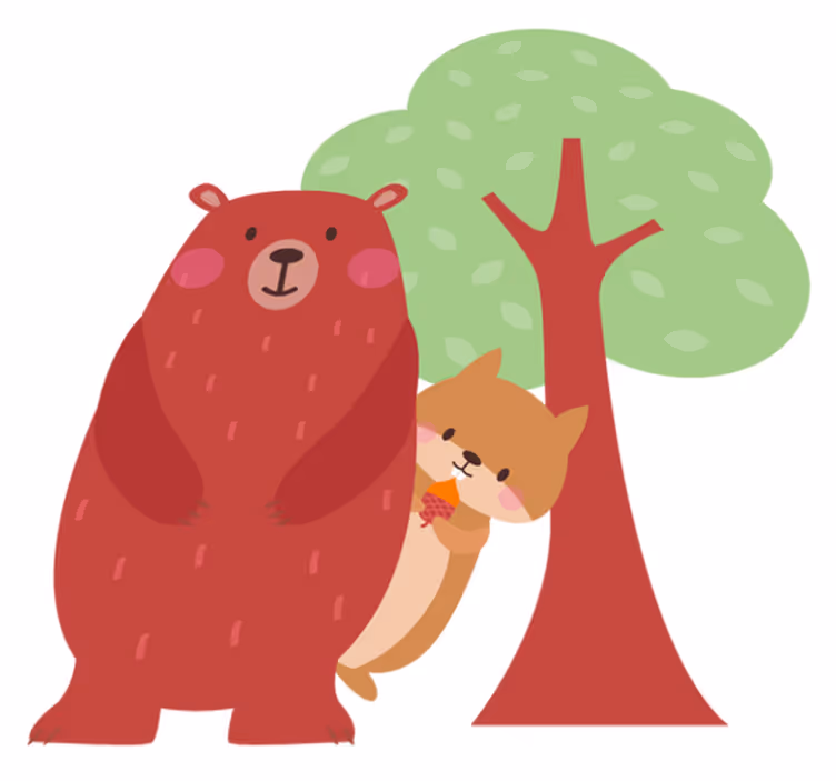 Tapis vinyle animal ours amusant compagnon - TenStickers