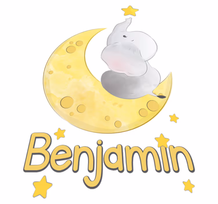 Tapis vinyle animal lune et étoiles avec nom - TenStickers