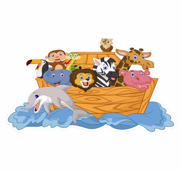 Tapis vinyle animal arche de noé pour enfants - TenStickers